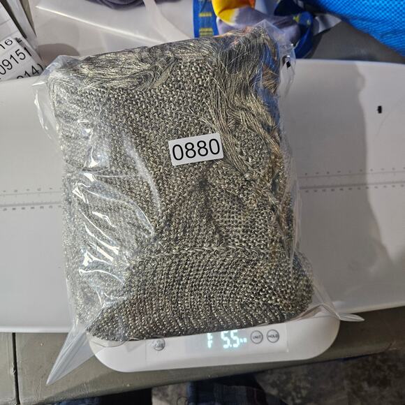 Free People Light My Fire Shimmer Kimono Pewter Fringe OS - Picture 7 of 7